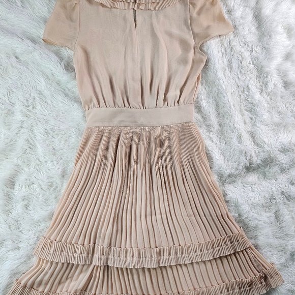 H&M Women's Light Pink Chiffon Pleated Dress Size 2 - Picture 6 of 6